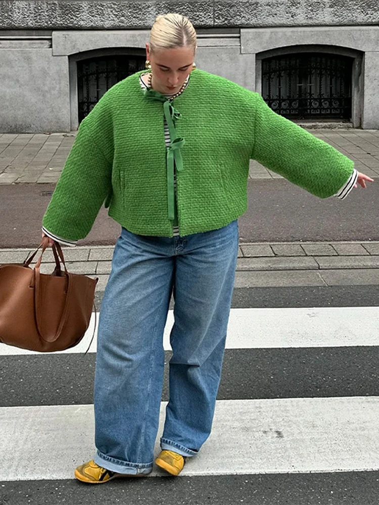 Повседневная женская куртка на шнуровке модные женские куртки с круглым вырезом