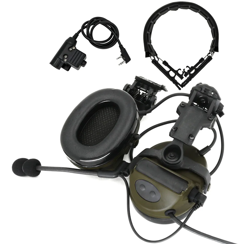 New ARC Rail Bracke Tactical Headset COMTAC II Pickup Noise Reduction Airsoft Headphone Hearing Protection Hunt Shooting Headset
