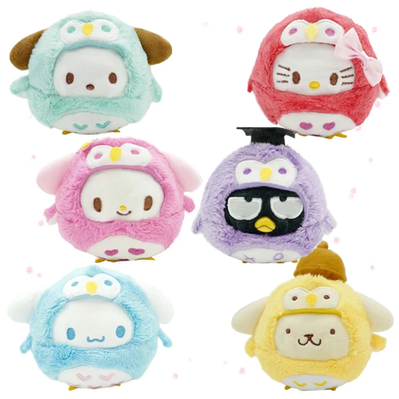 

Sanrioed My Melody Cinnamoroll Kuromi KT Cat Cartoon Anime Cosplay Owl Plush Toys Kawaii Cute Plushie Doll Bag Pendant Kids Gift