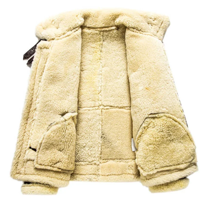 2023 мужская утолщенная теплая дубленка из натуральной овчины B3 кожаная куртка