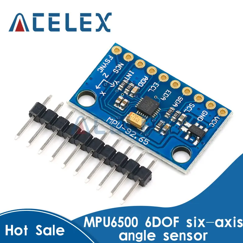 IIC I2C SPI MPU6500 MPU-6500 6-осевой гироскоп Модуль датчика акселерометра заменить MPU6050 для Arduino с контактами GY-6500