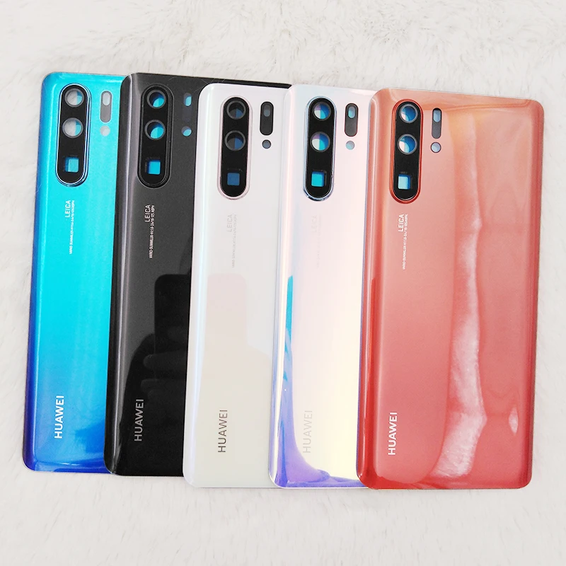 

Задняя крышка батарейного отсека для Huawei P30 Pro, стеклянная задняя панель, корпус, запасные части и объектив камеры для Huawei P 30 P30Pro