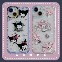 bandai cute cartoon my melody kuromi transparent soft silicone phone case for iphone 11 12 13 pro xs max x xr cover