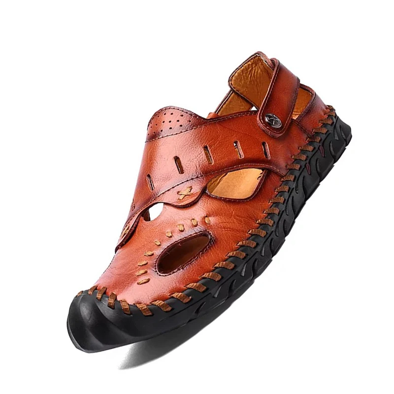 

Size 39-48 Men's Sandals Classic Comfortable Men Summer Leather Sandals Beach Men Sandal Cowhide Men Sandals Summer Quality