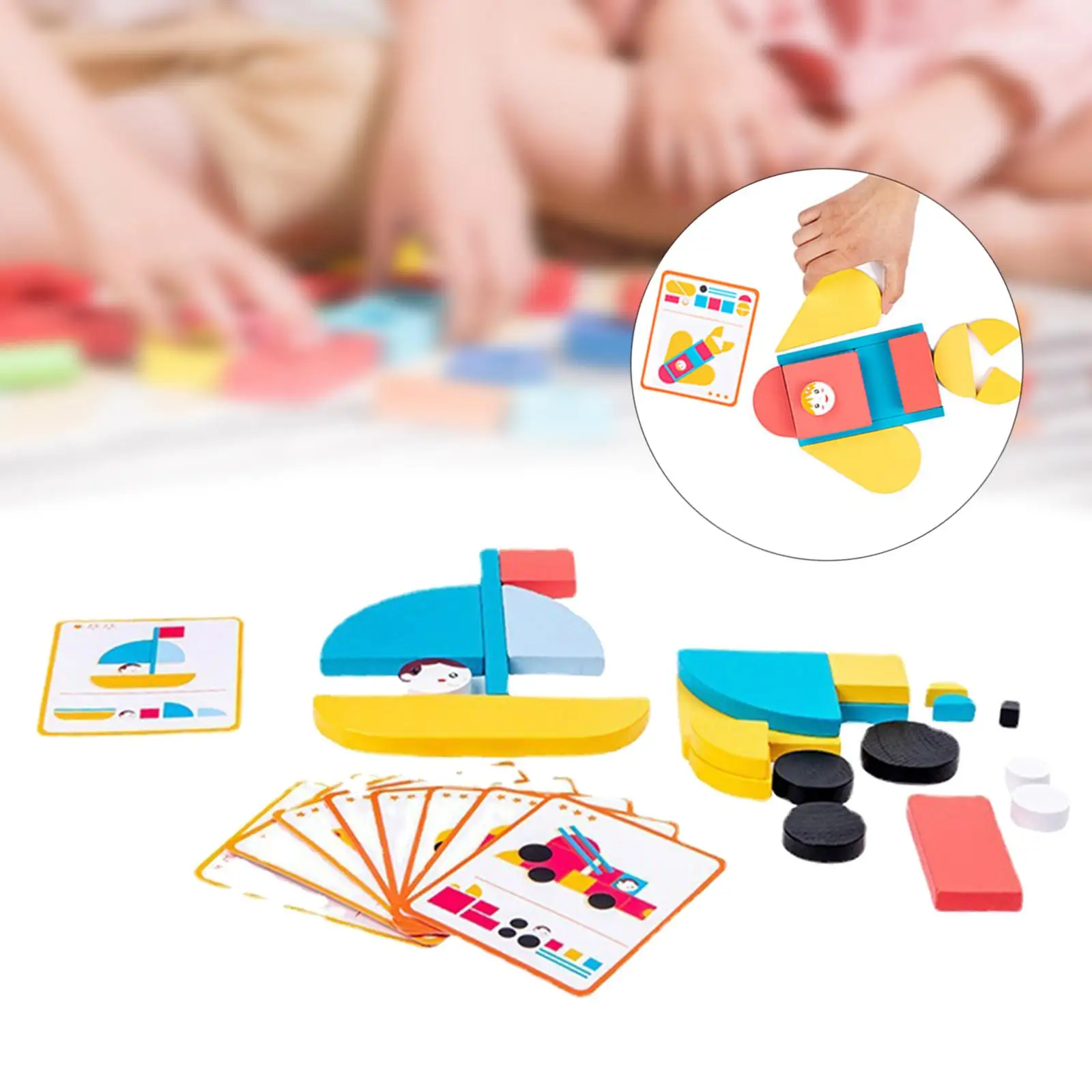 

Wooden Puzzles Learning Skill Toy Colors Shapes Cognition Skill Learning Montessori Puzzles for Age 3+ Years Old Toddlers Gift