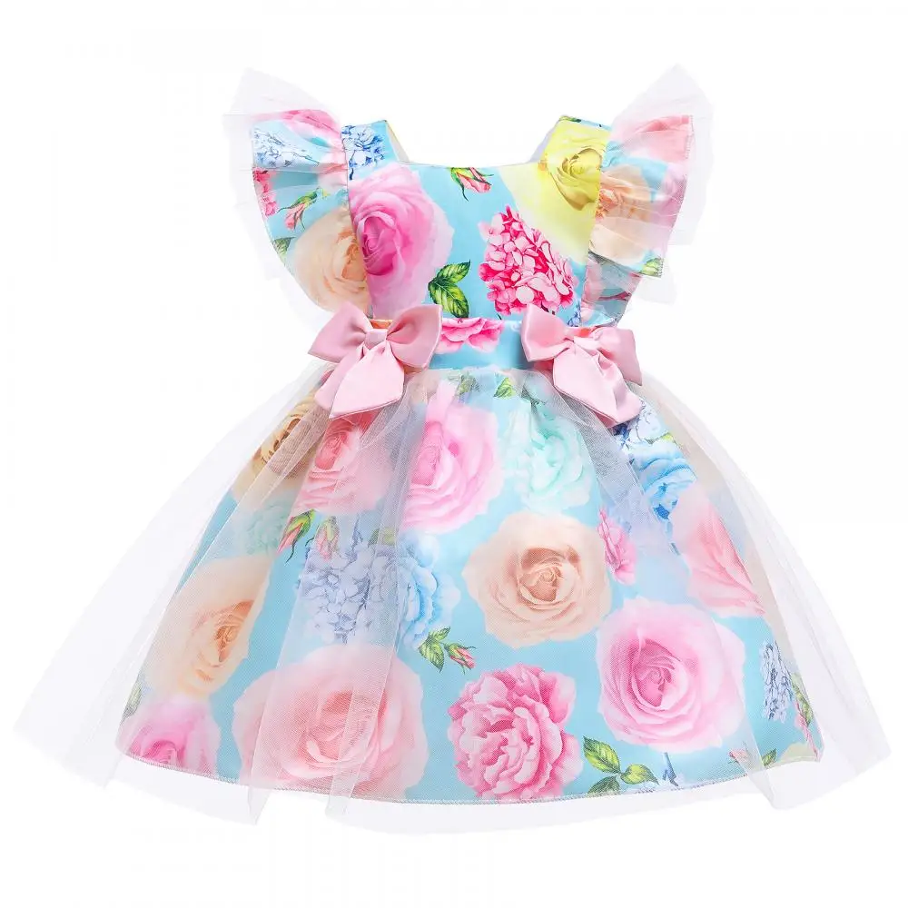

Flower Girls Baptism Dresses Baby Birthday Princess Outfits Infant Floral Strawberry Frocks Kids Wedding Party Boutique Dress