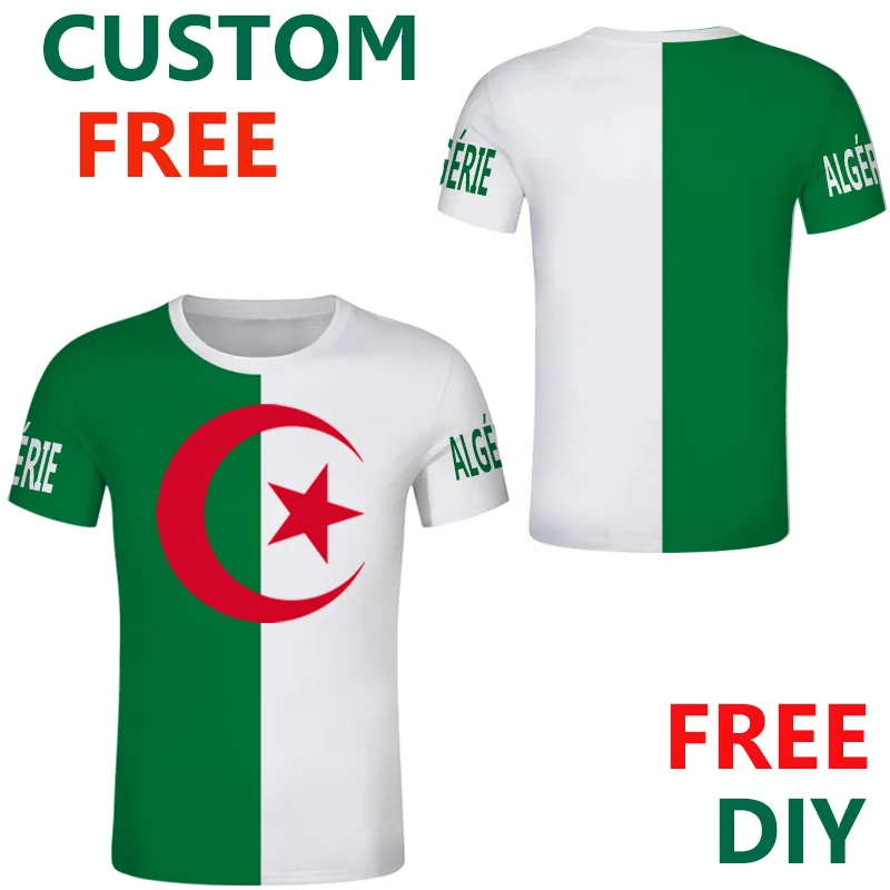 

ALGERIA Men Rugby Festival Tshirt Arabic Algerie Flag Cotton T-shirt Top Jersey Children Adult Hip-hop T-shirt