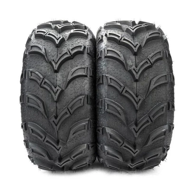 

2pcs Black ATV/UTV Tires 25x10-12 25x10x12 Rear 6PR Rubber F