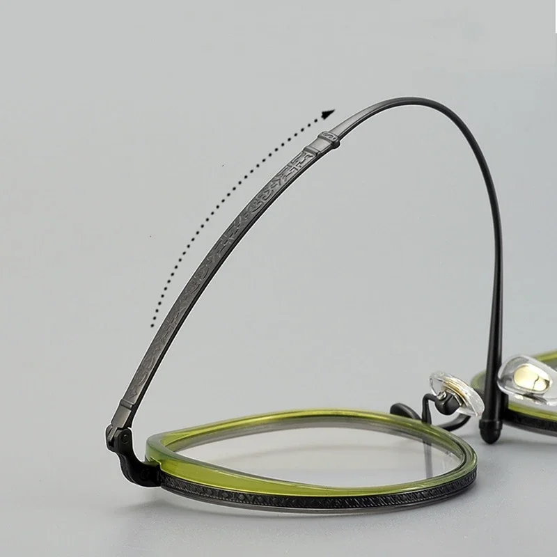 Круглая титановая оправа для мужских очков японская оптических ручной работы