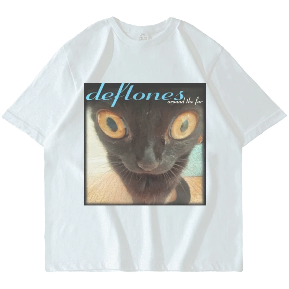 

New Around The Fur Cat T-Shirt Men Women Street Hip-hop Harajuku Oversized Short Sleeves Black Cotton T Shirt Free Shipping