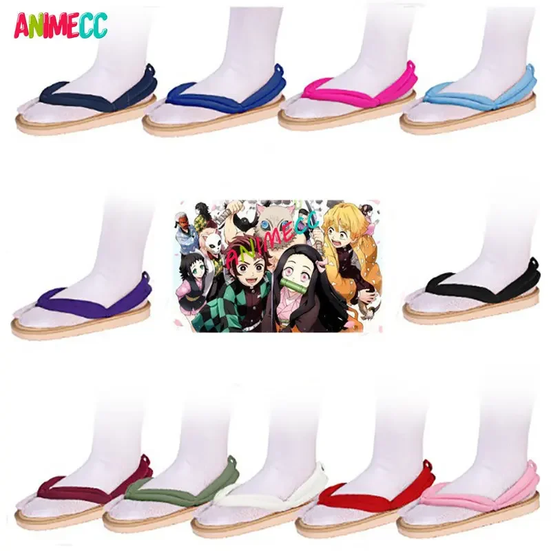 

Demon Slayer Kimetsu No Yaiba Cosplay Shoes Tanjirō Nezuko Mitsuri Tokitou Muichirou Clogs Kimono Flip-flops Geta Slippers Shoes