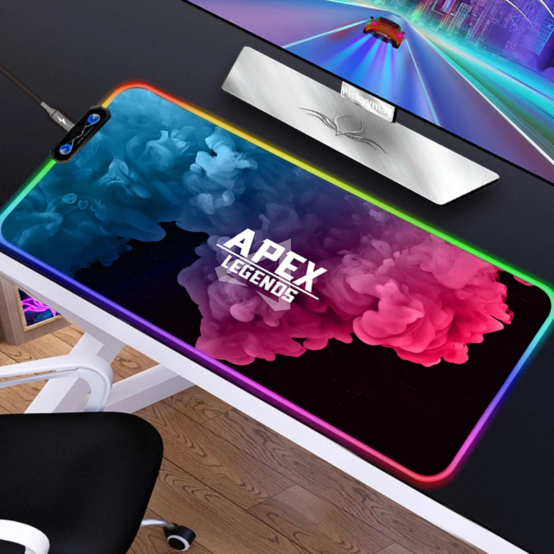 

RGB Apex Legends Keyboard Mousepad Computer Gaming Xxl Mouse Pad LED Large Accessories Mouse Mat Office Desk Protector Desktop