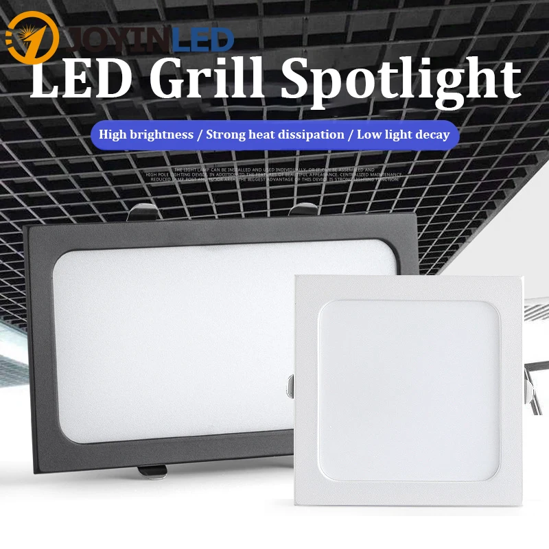 

High Brightness Led Grille Light Embedded Grid Ceiling Black Double Heads Square Downlight 12W 15W 24W 30W Led Lamp Lighting