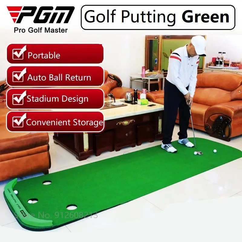 

PGM Indoor Golf Putting Green Home Portable Golf Putter Trainer Mini Practice Mat Green Exercises Blanket Golfing Training Aids