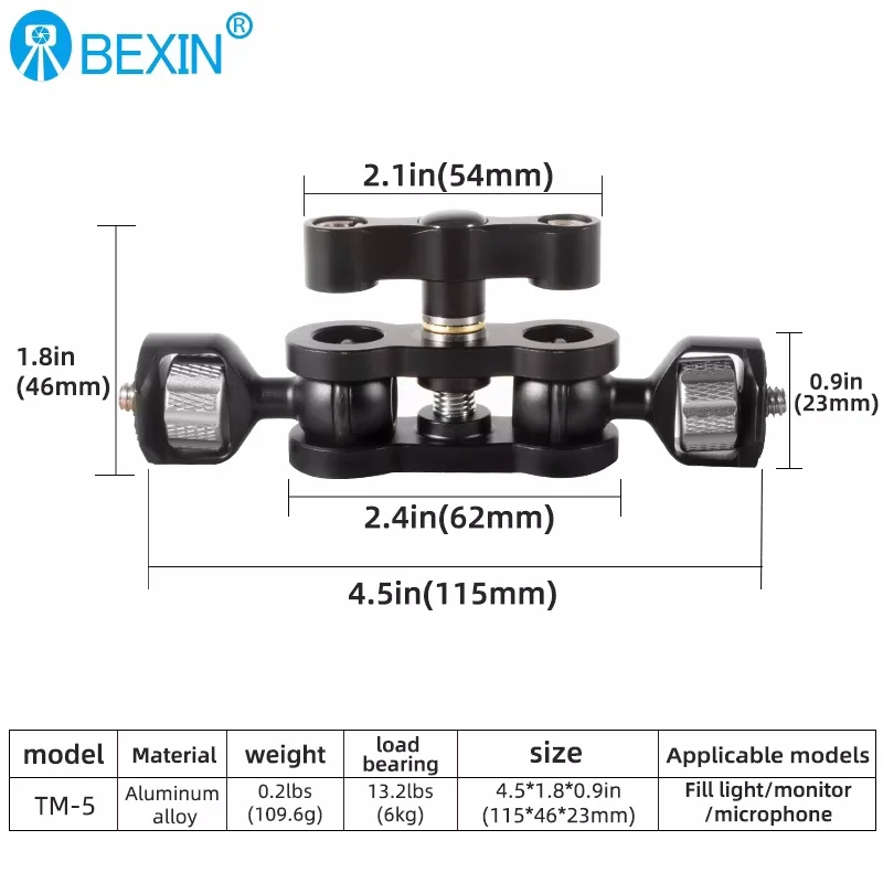 Articulating Magic Arm BEXIN TM-5 с двойной шаровой головкой для штатива зажим телефона винт 1/4