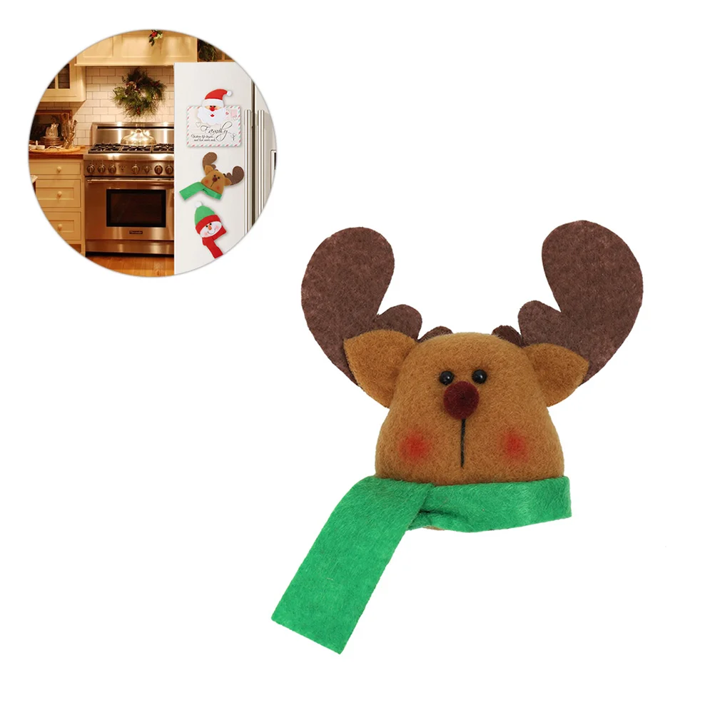 

1pc Xmas Fridge Magnet Cartoon Elk Christmas Nonwovens Refrigerator Stickers for Kitchen