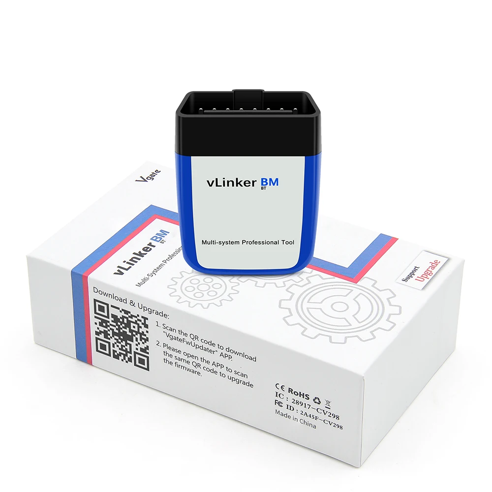 Vgate vLinker BM+ V2.2 ELM327 OBD-сканер Bluetooth 3.0/4.0 OBD2 автомобильные диагностические инструменты работает с кодом Bimmer ELM 327 для BMW