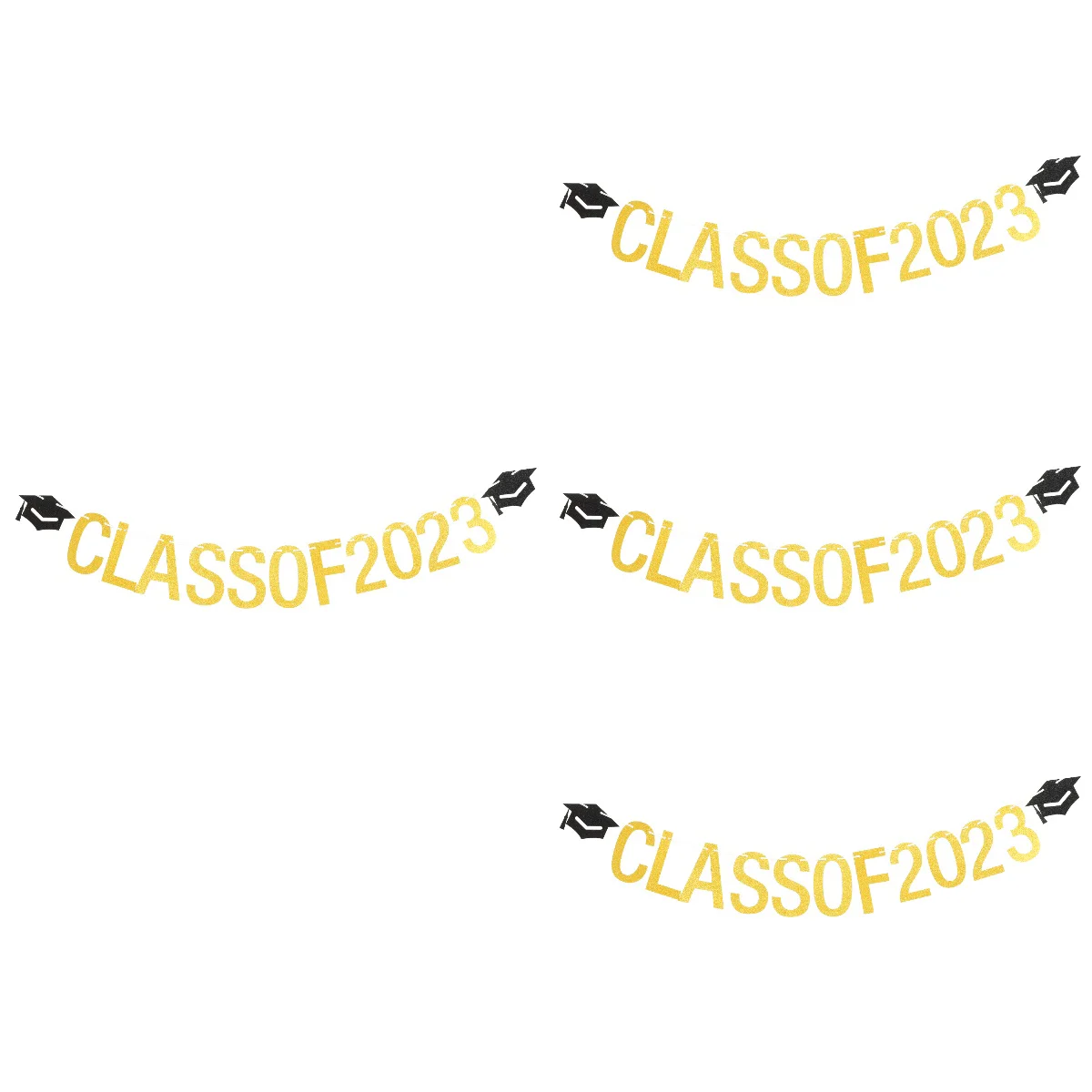 

4 Count 2023 Graduation Flag Pulling Flag Banner Party Supply Decorative Items Graduation Background Banner Paper Party Bunting