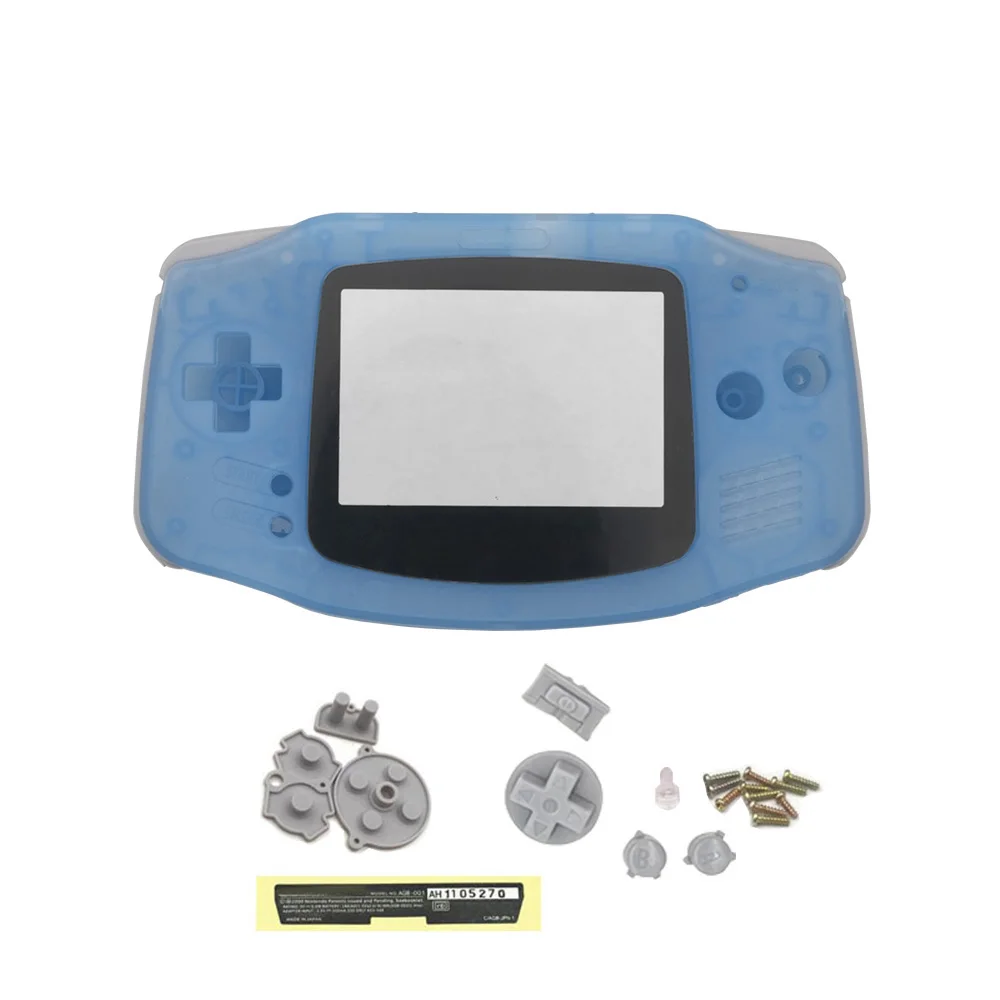 Фото Высококачественный сменный корпус для Nintendo Game Boy Advance GBA, прозрачный черный цвет с проводящей резиновой накладкой, комплекты кнопок №3