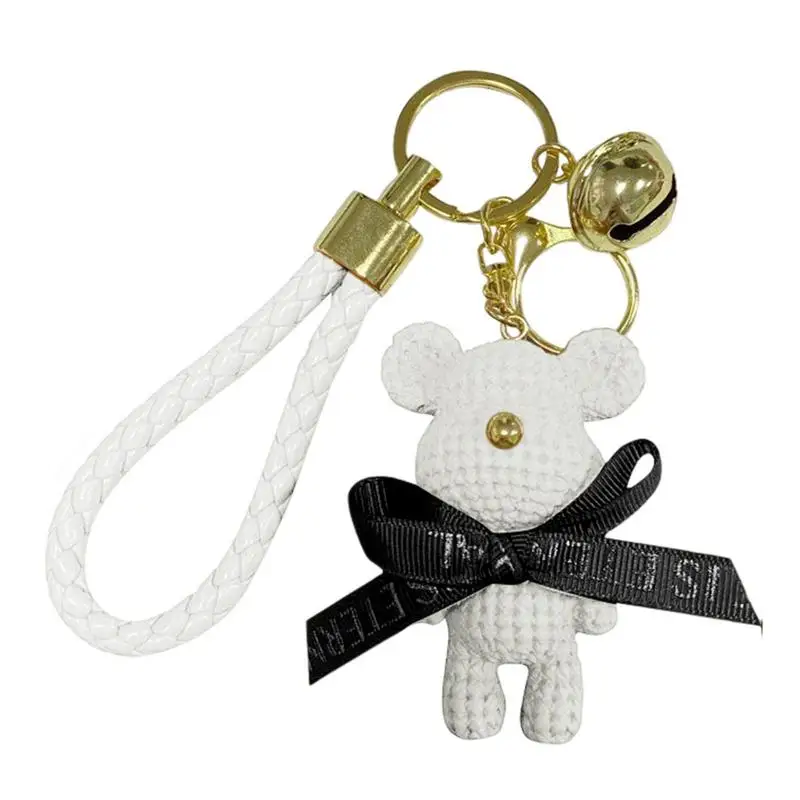 Cute Bear Keychain Couples Gift Key Chain Animal Doll Key Ring for Bags Creative Fashion Cool Car Accessories Pendant for Women