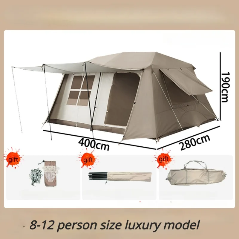 

Ridge Tent Rainproof Thickened Large Space Fully Automatic Quick Opening Two Bedroom One Hall Outdoor Camping 8-12 Person