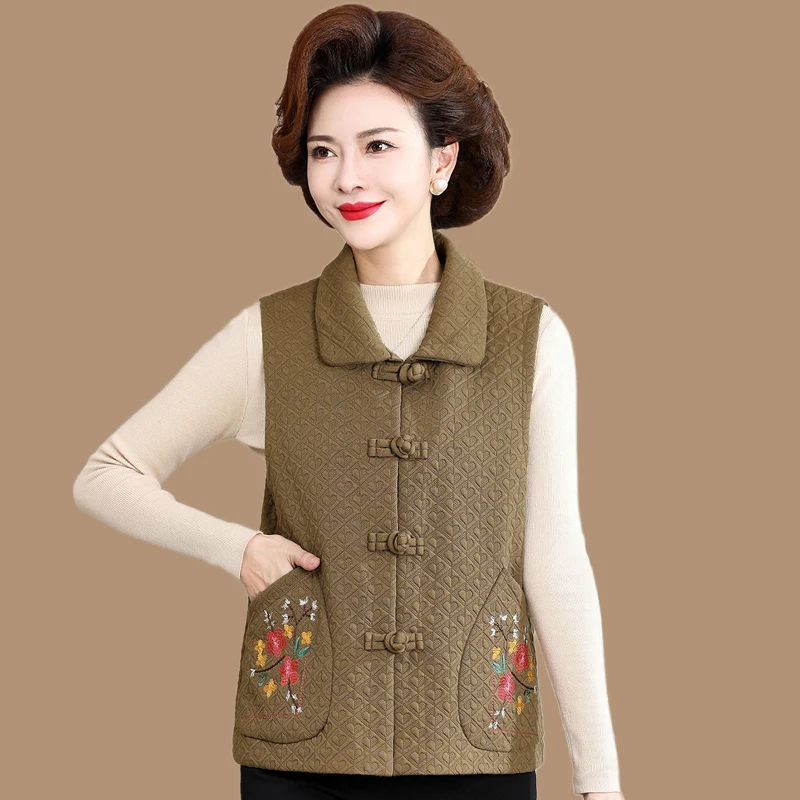 Осенняя одежда для бабушки жилет тонкий пожилых людей старше 60 лет мам верхняя