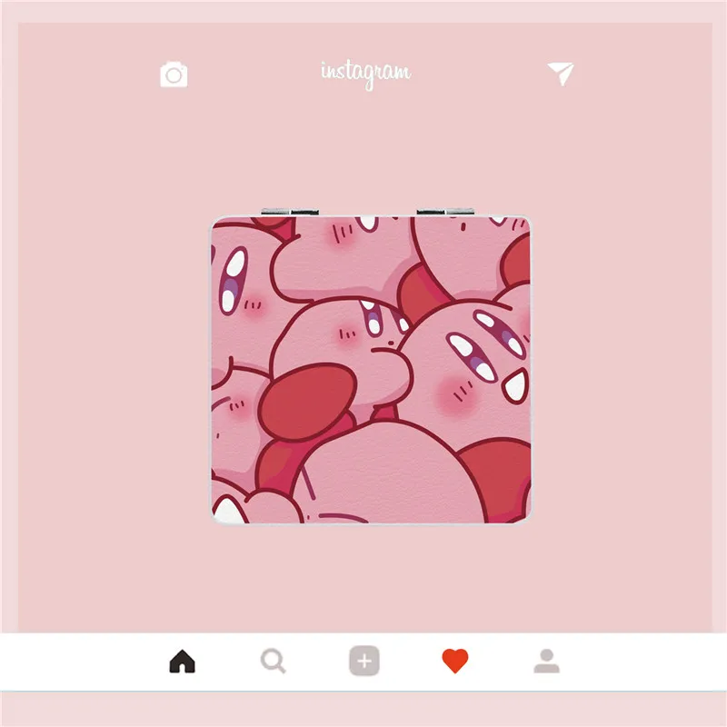 Зеркало для макияжа Kawaii Kirby мини-зеркало Портативное двухстороннее складное