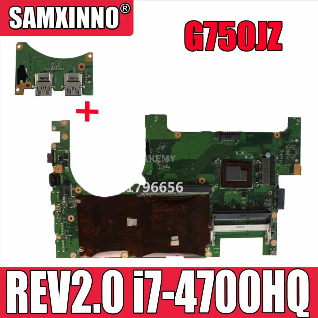 

Отправляемая плата + материнская плата для ноутбука Asus G750JZ G750JZ G750J G750JX REV2.0 процессор материнской платы DDR3L 100%, протестирована