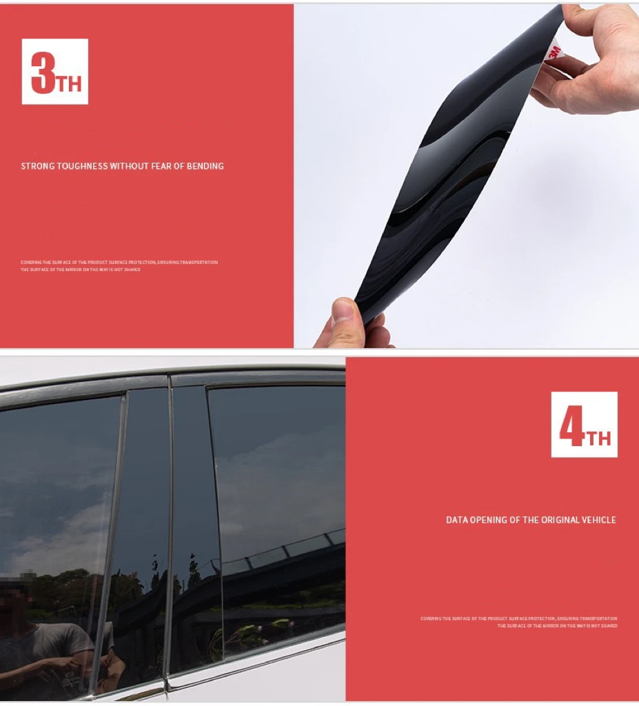 6 шт. глянцевые черные стойки подходят для Toyota Sienna 2010-2017 2018 2019 2020 боковые молдинги