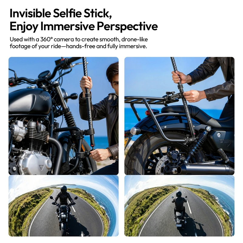 Фото Ulanzi VL03 Мотоциклетный держатель для селфи Invision для DJI Pocket 3 Insta 360 для экшн-камеры Gopro с двойным суперзажимом №3