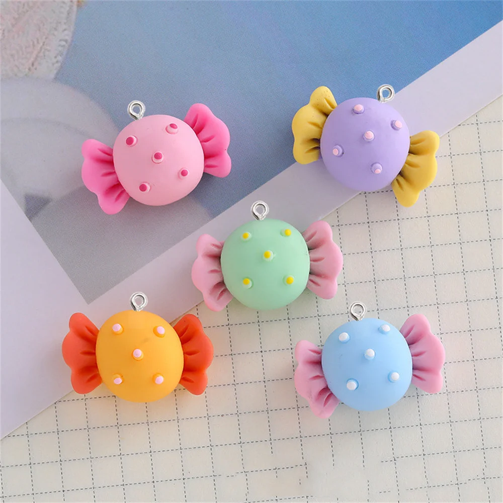 

10 шт. милые 3D Волнистые точечные конфеты Подвески «сделай сам» серьги ожерелье Модные украшения аксессуары брелок Подвески из смолы