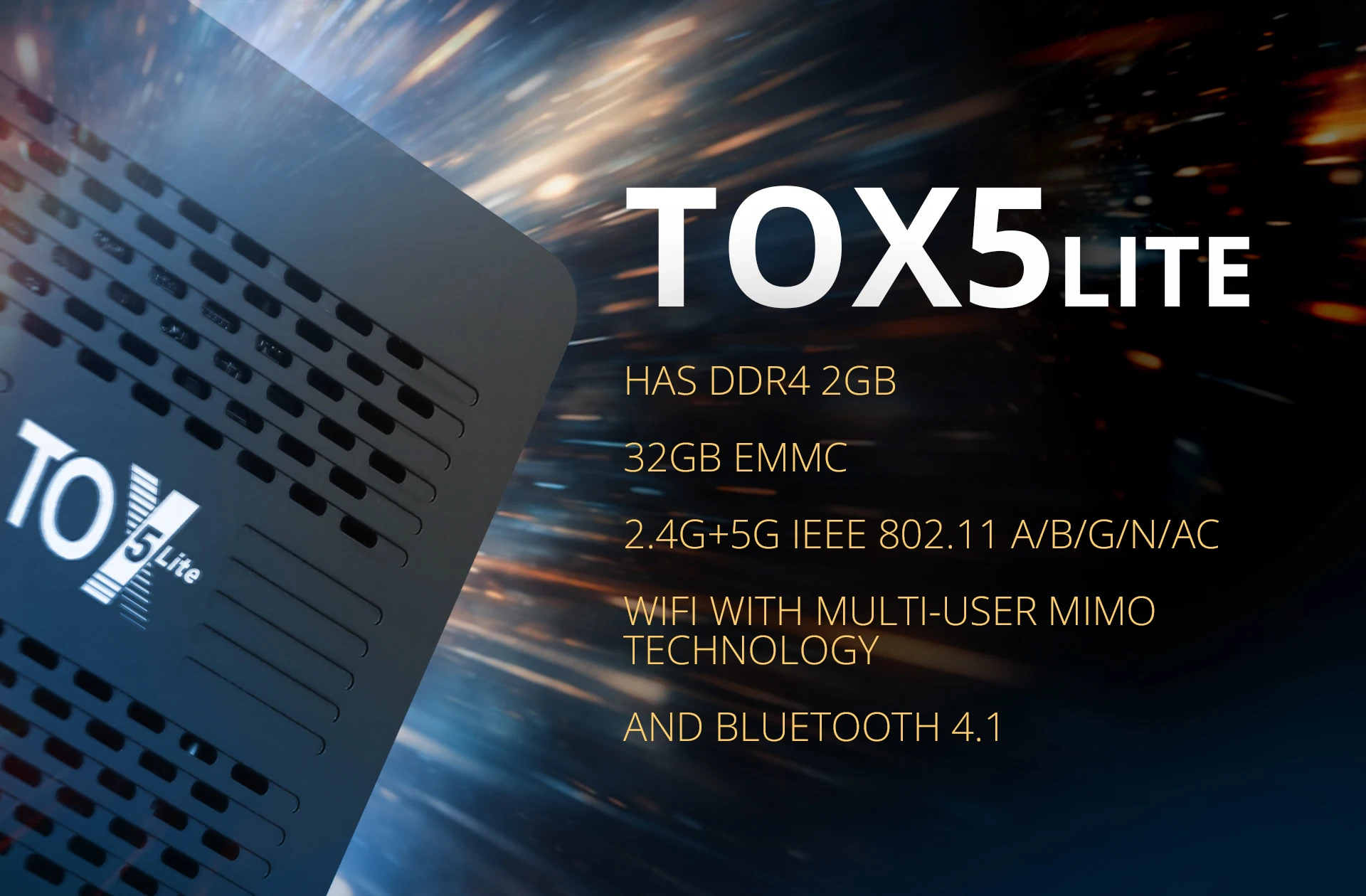 Фото Оригинальная ТВ-приставка Ugoos TOX5 Lite на Android 14, S905X5M, 2 ГБ ОЗУ, 32 ГБ памяти, двухдиапазонный Wi-Fi, LAN 1000 Мбит/с, BT4.1, H.265, 4K 60fps, DLNA. №5