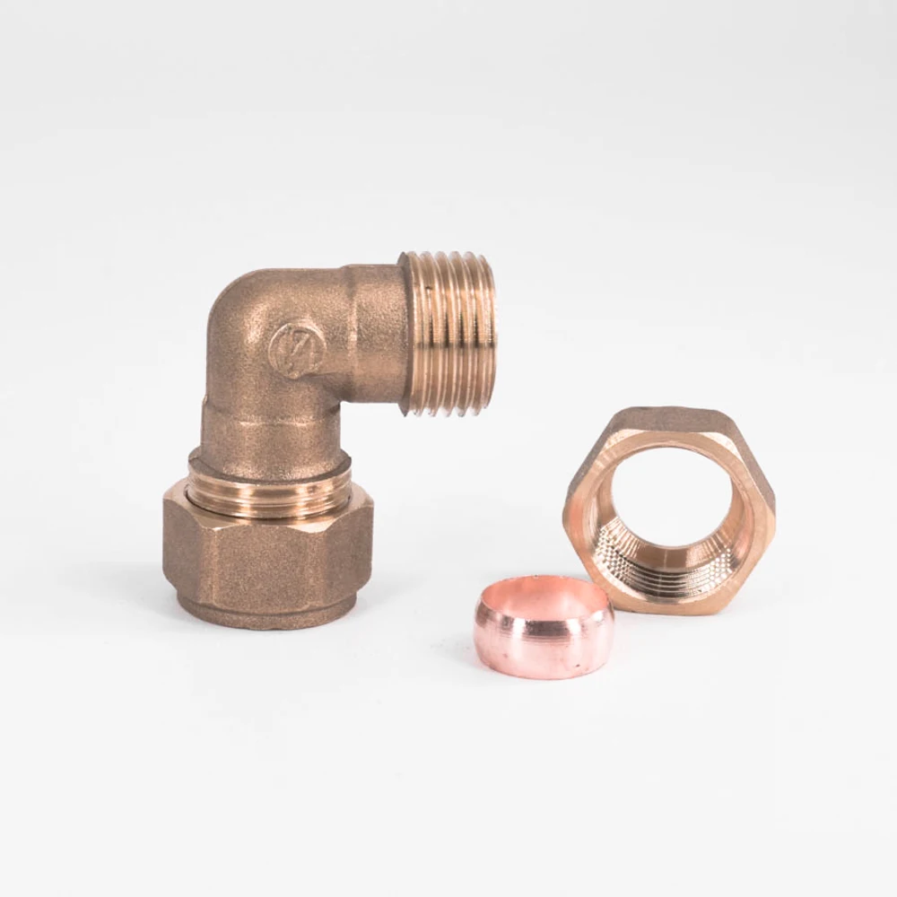 Pipe Fitting Fit Tube OD 15mm-35mm Brass Compression Elbow Junction Union Joint Coupling Connector Adapters Water Gas Fuel