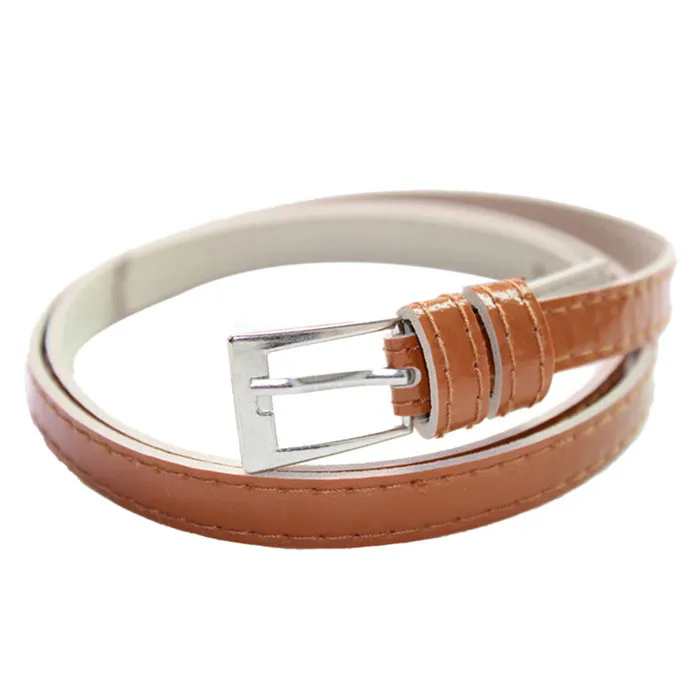 

Ms Belt Color Thin Woman Beautiful Leather Candy Small Belt Multicolor Belt