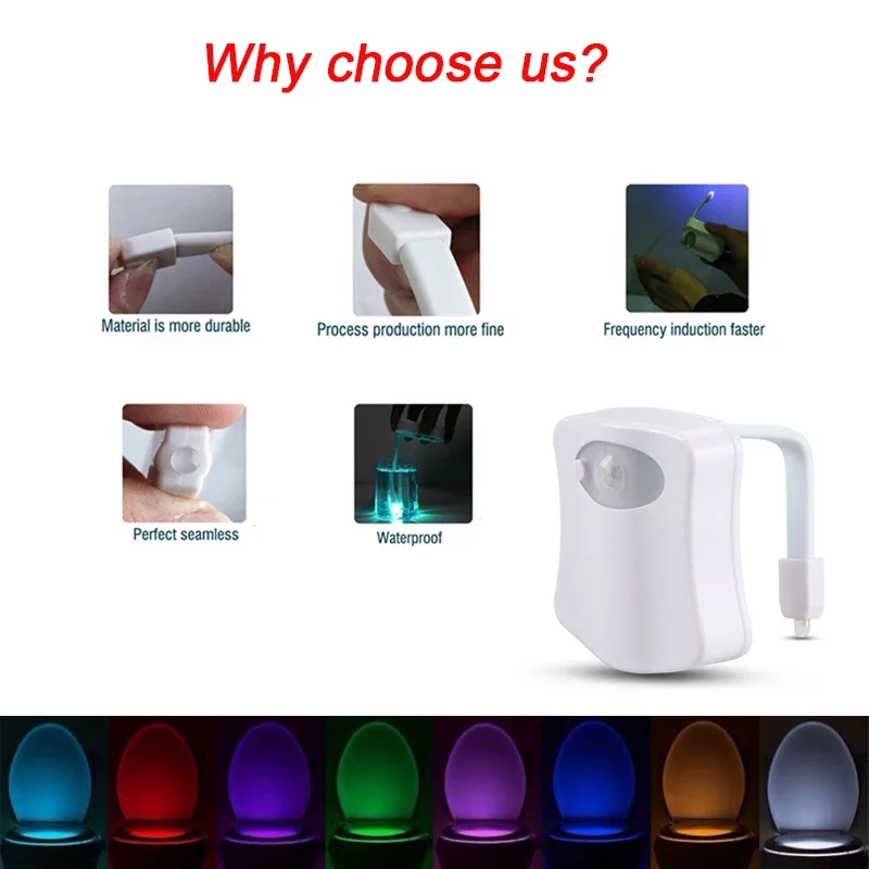 Светодиодный ночник с аккумулятором датчика движения lumineuse туалетная лампа 8