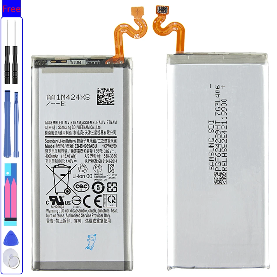 

Battery EB-BN965ABU 4000mAh For Samsung Galaxy Note9 Note 9 N9600 SM-N9600 SM-N960F Bateria