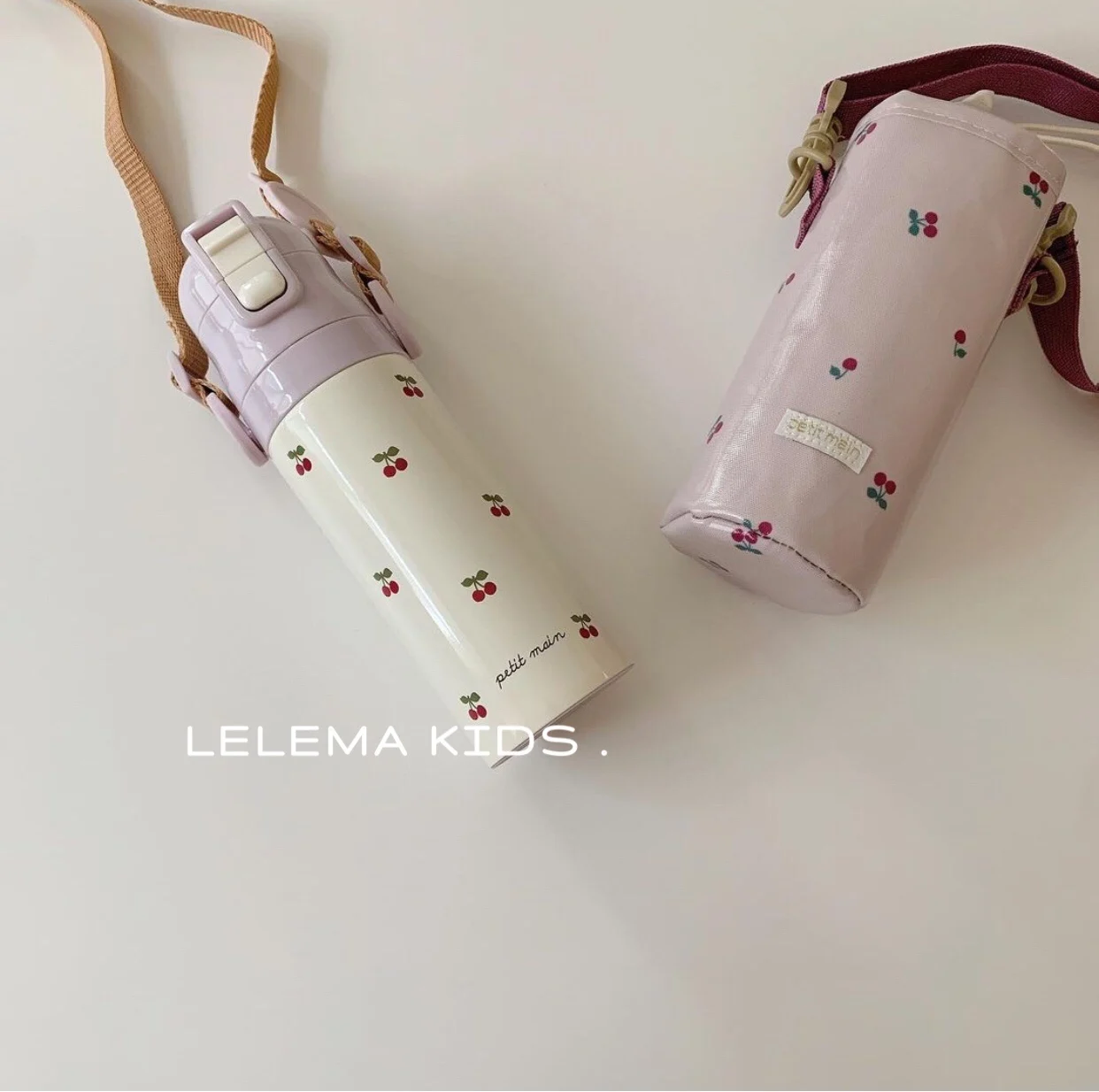 

Baby Learn Drink Cup Ultra Light Stainless Steel Cartoon Print Thermos Cup With Messenger Strap Go Out Easy Carry Kids Bottles