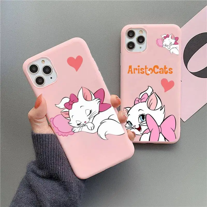 

Cute Disney The AristoCats Phone Case For iphone 14 Plus 13 12 Mini 11 Pro Max XS X XS XR Candy Pink Cover