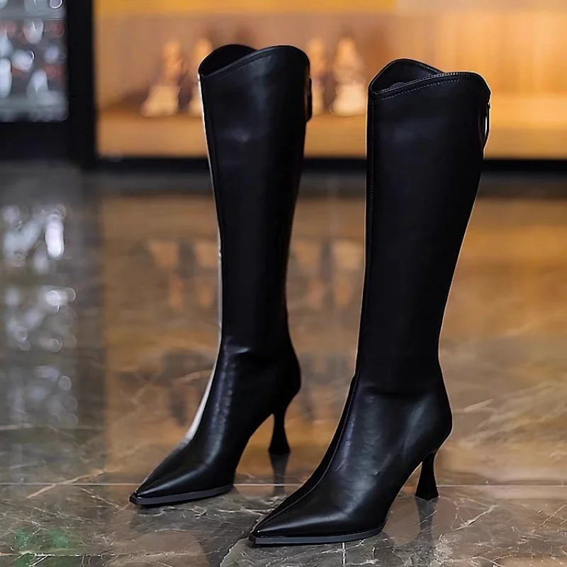 Сексуальные женские сапоги выше колена на высоком каблуке-шпильке стриптизерши