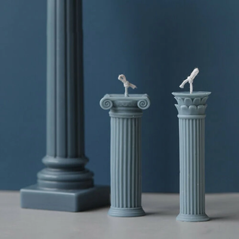 

3D Roman Column Silicone Candle Mould DIY Aromatherapy Plaster Wax Candle Molds For Home Decoration
