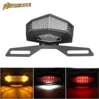 motorcycle led turn signal flasher stop signal light universal tail light black with bracket fits most motocross atvs