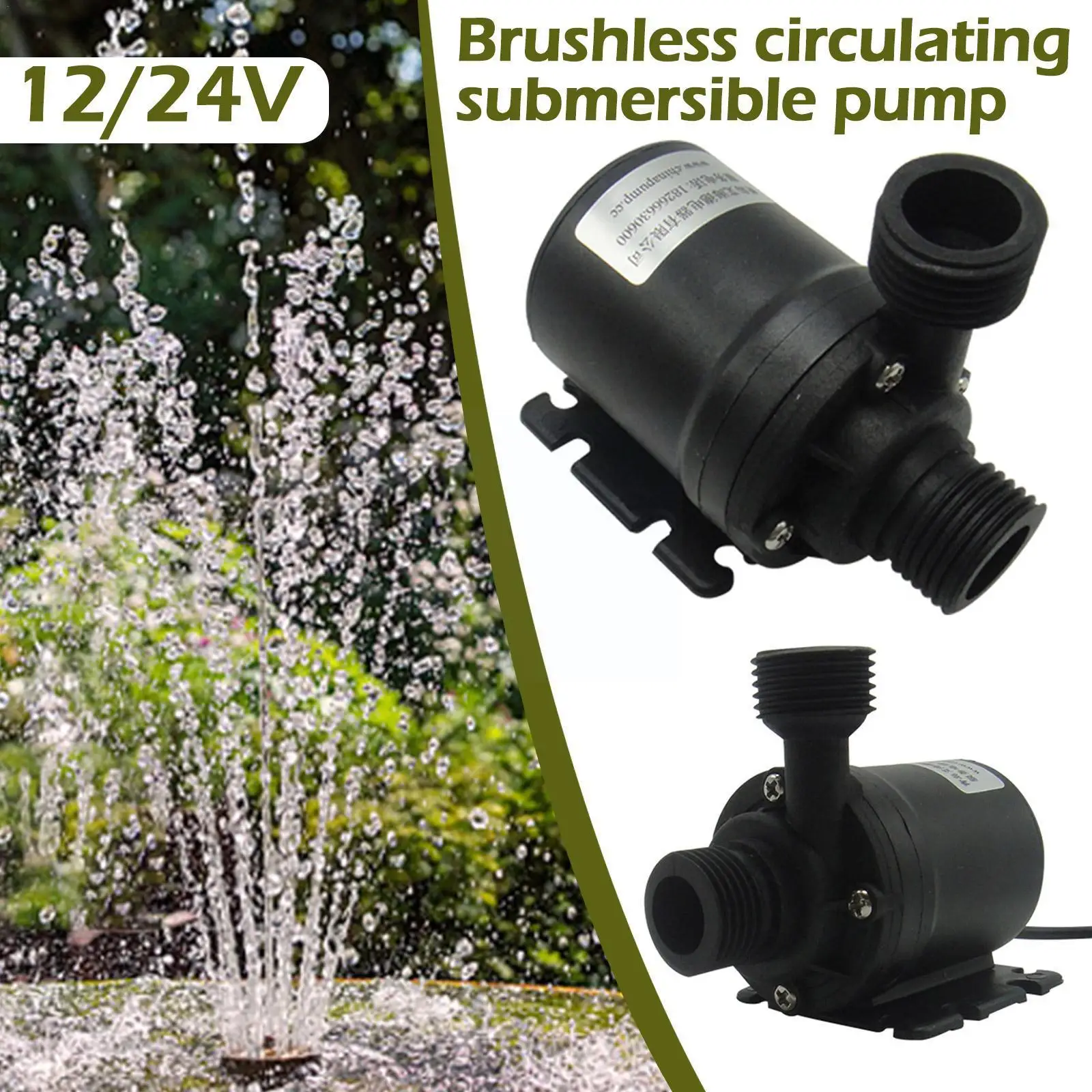 

Для системы охлаждения, Нагреватель фонтанов, DC 12/24 В, бесщеточный портативный садовый погружной 5-метровый моторный насос 800 л/ч, миниатюрны...