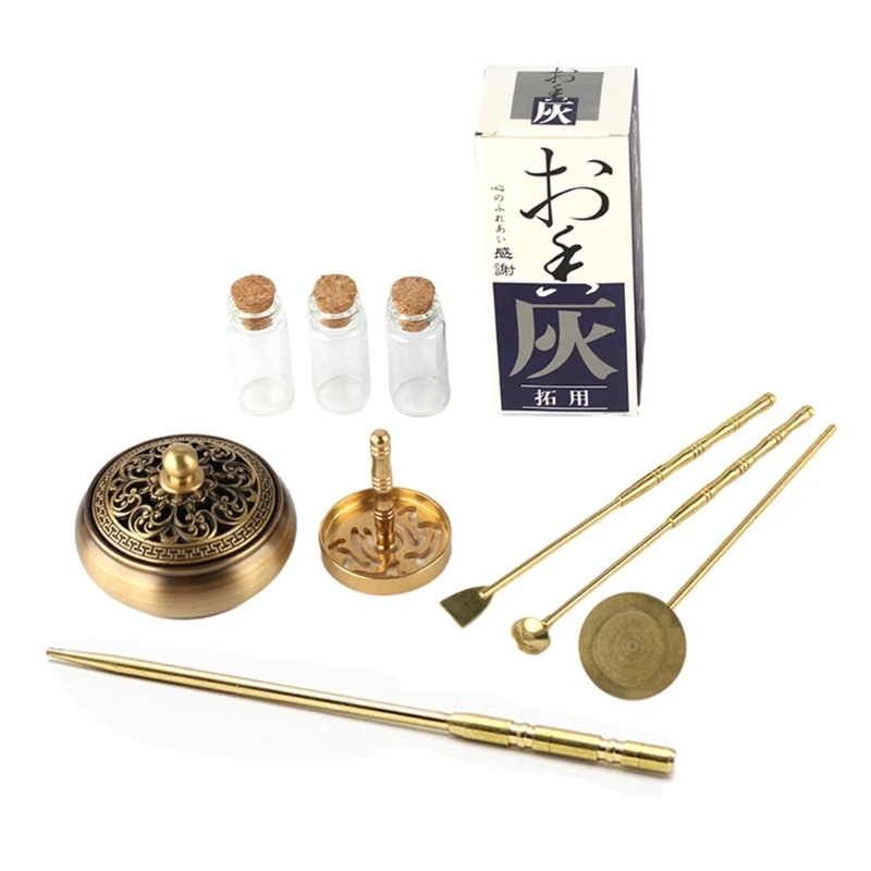 

Retro Copper Incense Aroma Cone Censer Seal Tools Kit Gifts Home Decor