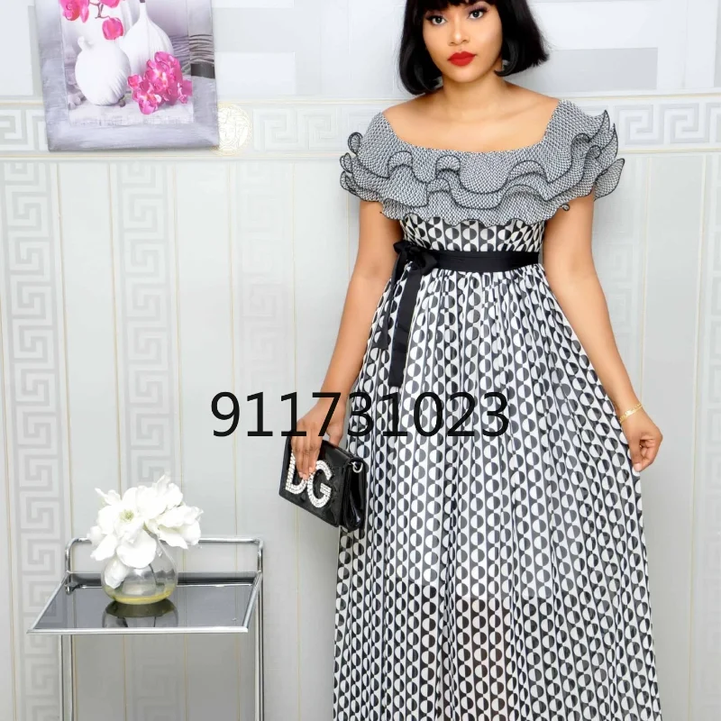 

2022 Summer Fashion Style African Women Printing Plus Size Long Dress African Clothes African Dresses for Women S-5XL