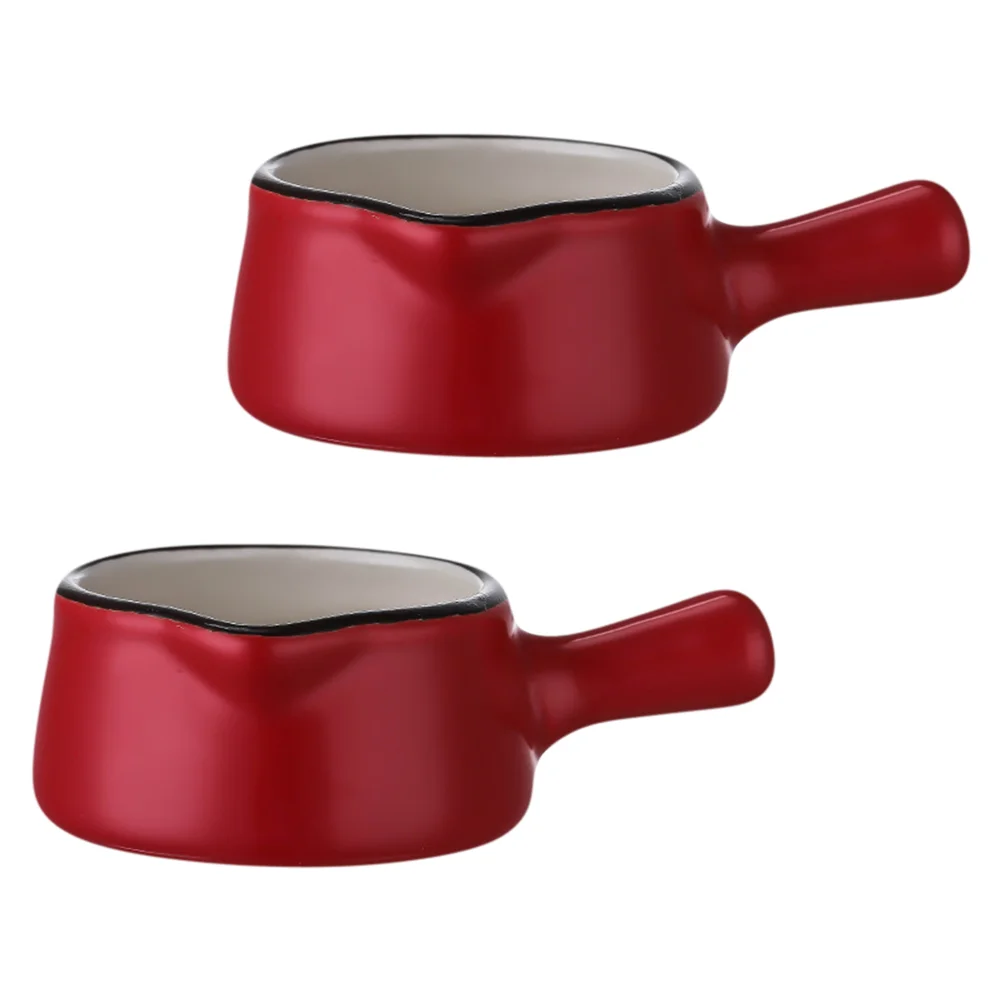 

2 Pcs Seasoning Dish Heat Dish Heater Soy Sauce Dishes Glass Coffee Maker Mini Sauce Dish Soup Bowl Ceramic Coffee Creamer