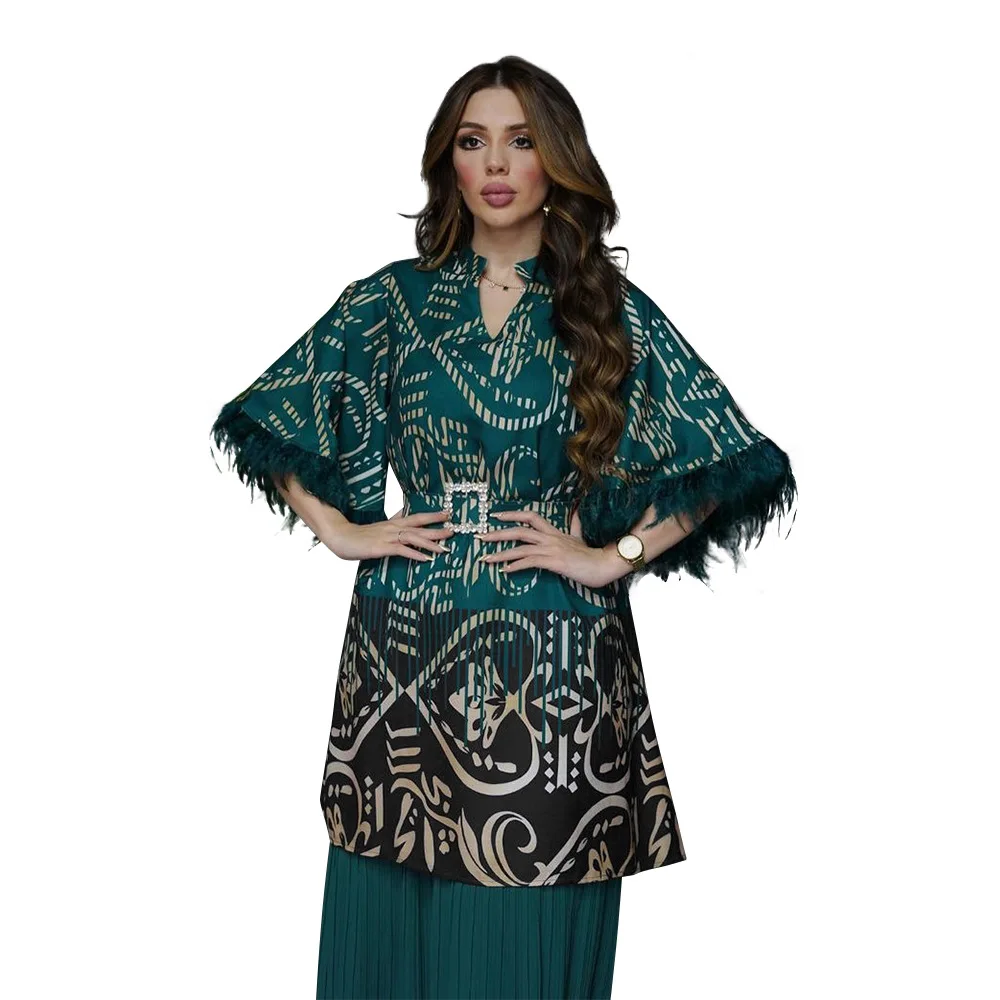 Элегантное женское модное платье с принтом Abaya мусульманское женский сарафан