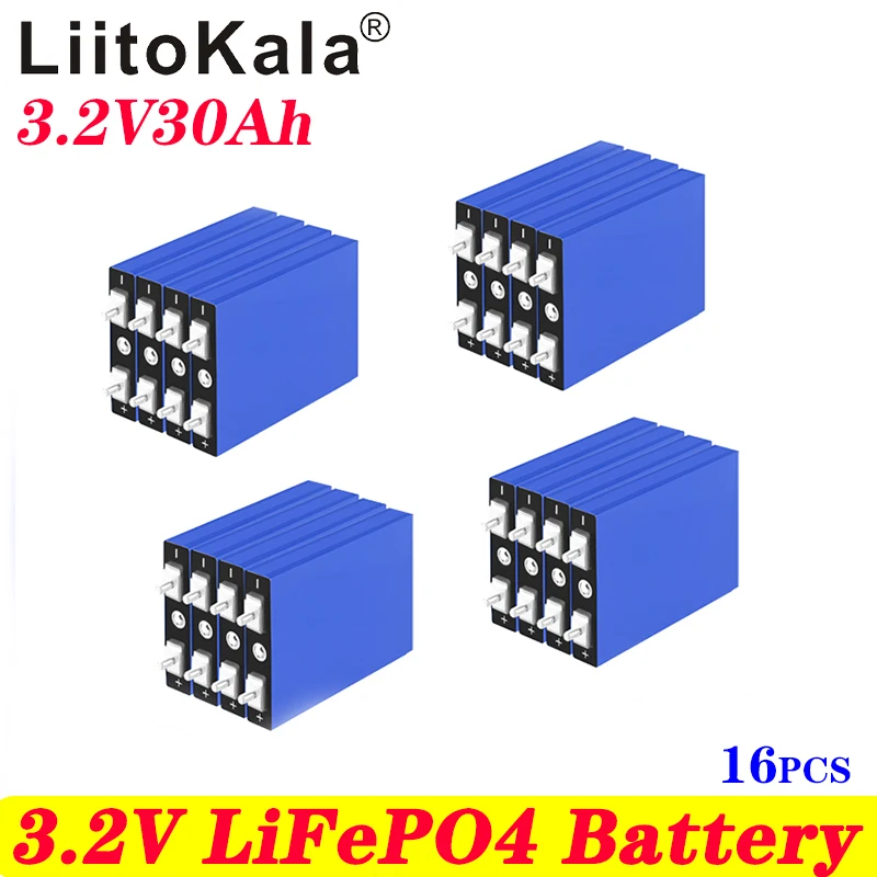 

Аккумуляторы LiitoKala, 3,2 в, 30 Ач, Lifepo4, 16 шт.