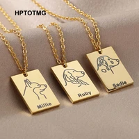 dog breed pendant customized name necklace for women men goth vintage custom choker chain necklace stainless steel jewelry gift