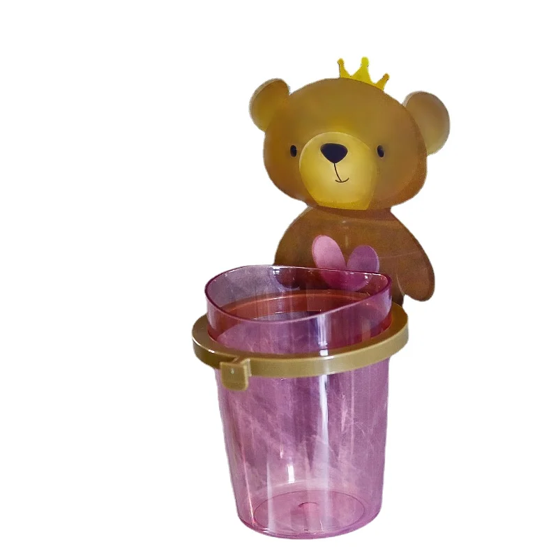

Cartoon Bear Washing cupHousehold Wall Mounted Toothbrush Holder Without Hole And Trace