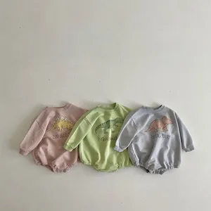 Autumn Long Sleeves Baby Romper Cartoon Dinosaur Print Cotton Sweatshirt Casual Children's Sweater R in India